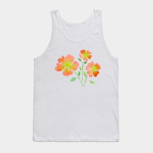 Wild Roses in Orange Tank Top